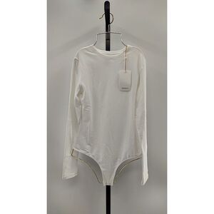 Quince White Long Sleeve Bodysuit